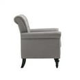 thumbnail image 5 of Accent Chair, Modern Single Sofa Chair with Nailhead Trim & Rolled Arms, Button Tufted Linen Upholstered Accent Living Room Chair with Wood Gourd Legs, Comfy Armchair Leisure Lounge Chair Light Gray, 5 of 7