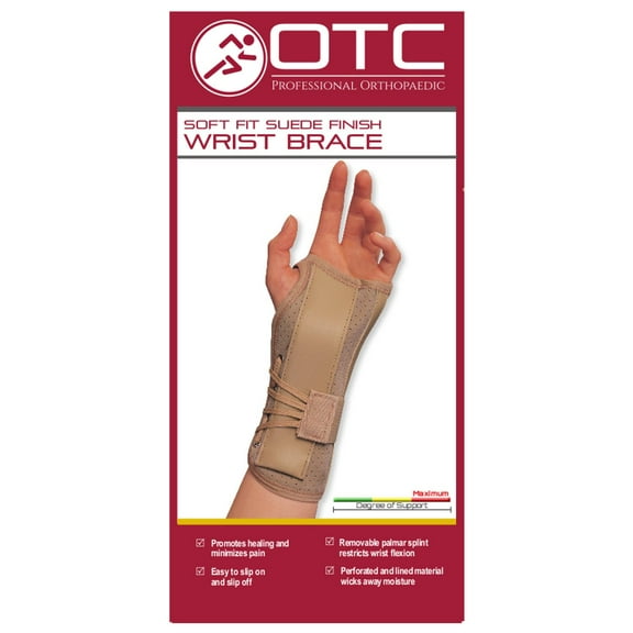 OTC Wrist Brace, Soft-Fit, Suede Finish, X-Large (Right Hand)