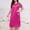 Hot Pink, variant on Naittoop Womens Plus Size Nightdress Soft Home Wear Sleep Dress with Lace Trim Short Sleeve Loose Fit Nightgown Night Slip