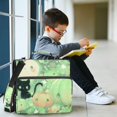 thumbnail image 6 of Haosy 3 Ring Zipper Binder with Shoulder Strap Waterproof Trapper Keeper 2 Inch D-Ring 500 Sheets Capacity, Adorable Green Pumpkin Cat, 6 of 8