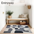 thumbnail image 3 of ODIKA 9'x12' Machine Washable Non-Slip Area Rug, Deep Grey Bath Modern Abstract for Bathrooms High Traffic Rug, Gray, 104270, 3 of 7