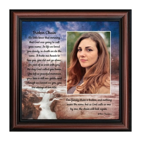 Crossroads Home Décor Sympathy Gift In Memory of Loved One, Memorial Picture Frames For Loss Of Loved One, Memorial Grieving Gifts, Condolence Card, Broken Chain, 6382W