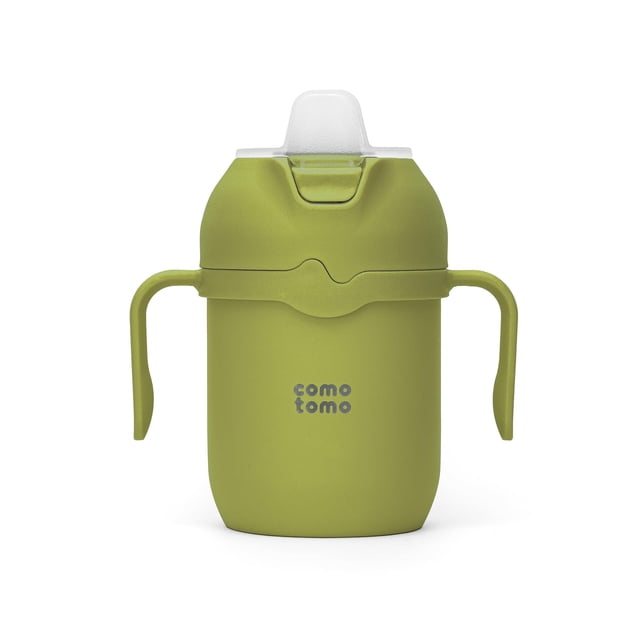 Vaso para Niños Pequeños Comotomo 240 ml con Aislamiento y Pico Verde
