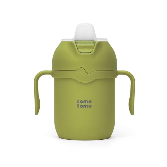 Vaso para Niños Pequeños Comotomo 240 ml con Aislamiento y Pico Verde