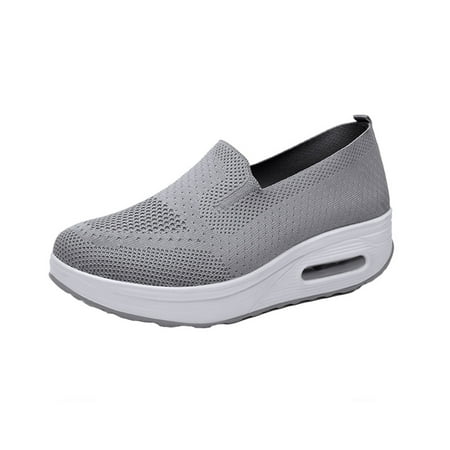 

Babysbule Womens Shoes Clearance Women Breathable Mesh Shoes Thick Bottom Air Cushion Soft Sports Rocking Shoes