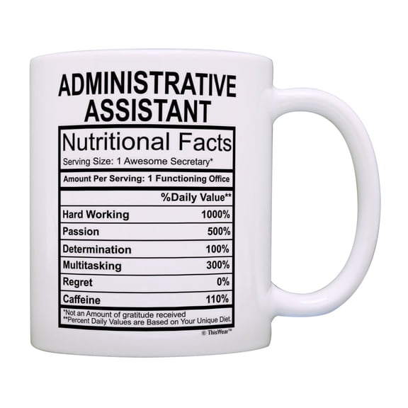 ThisWear Administrative Assistant Gifts Administrative Assistant Facts Coffee Cup Coffee Mug