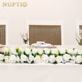 thumbnail image 3 of Nuptio Artificial White Rose Floral Centerpieces for Tables,  Silk Flower Panel  Arrangements for Wedding Dining Table Centerpiece Decor， Set of 2, 3 of 9