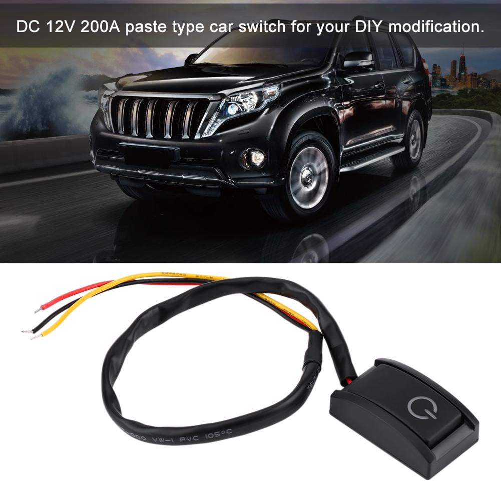 Paste Type Switch DC 12V 200A Car DIY Switch Waterproof Car Button Switch with Double Sided With Adhesive Tape 