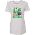 thumbnail image 3 of Inktastic St Patricks Day Irish Unicorn Illustration with Shamrocks Women's T-Shirt, 3 of 5