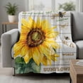 thumbnail image 2 of Yellow Sunflower Blanket Soft Cozy Warm Throw Blanket for Couch, Plush Fuzzy Flannel Fleece Blankets for Sofa, Elegant Pastoral Floral Wooden Bed Blankets Lightweight Gifts for Women, 50"x60", 2 of 9
