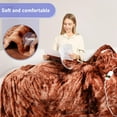 thumbnail image 3 of Heated Blanket Electric Throw, Heating Blanket Soft Sherpa Flannel Throw, Heat Blankets for Home & Office Machine Washable Overheating Protection 8 Hours Auto Off 10 Fast Heating Levels- -Brown, 3 of 14