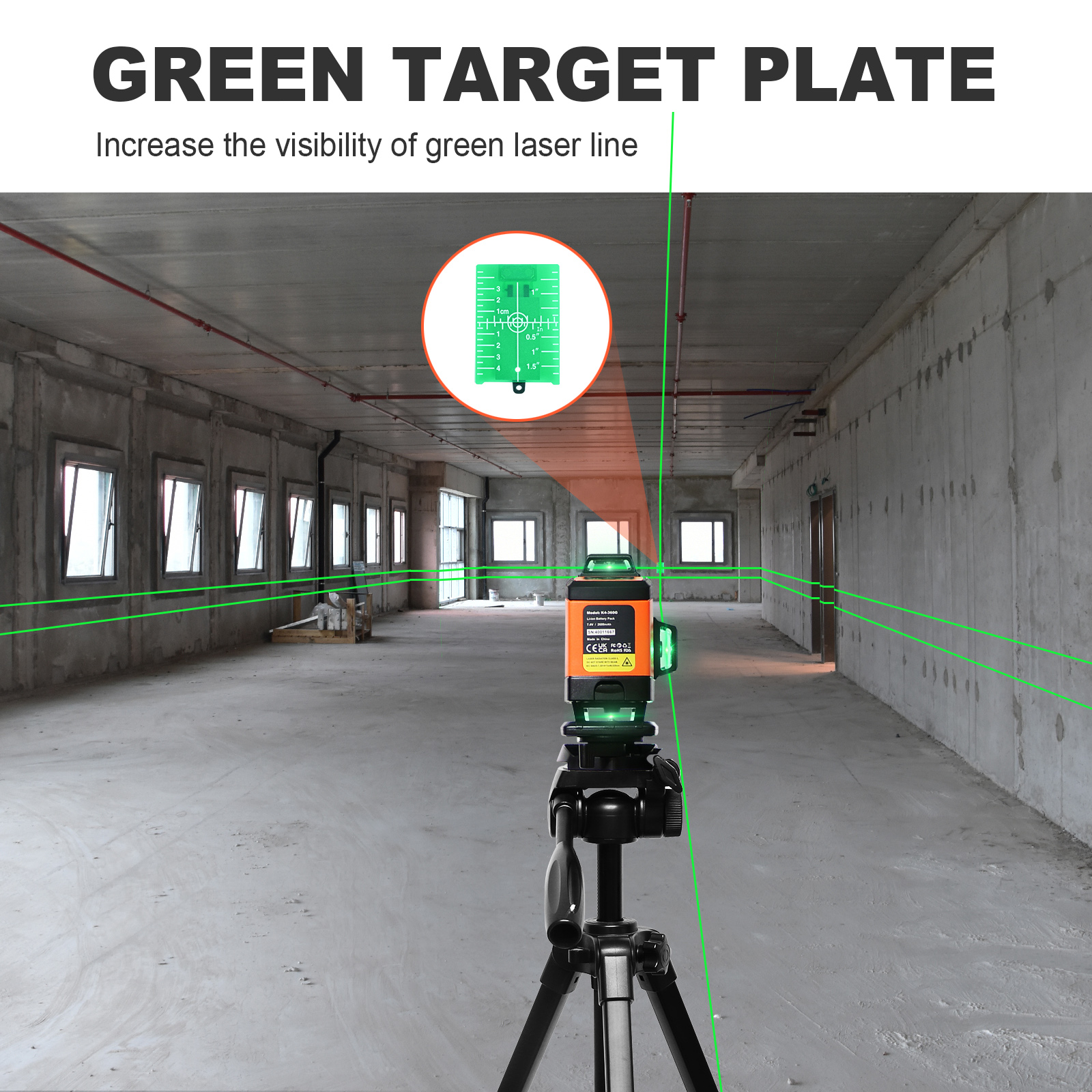 16 Line 4D Green Laser Level, 4x360° Self Leveling Laser Tool for Construction, Tiling & Ceiling, Rechargeable, Magnetic Bracket Included – K4-360G