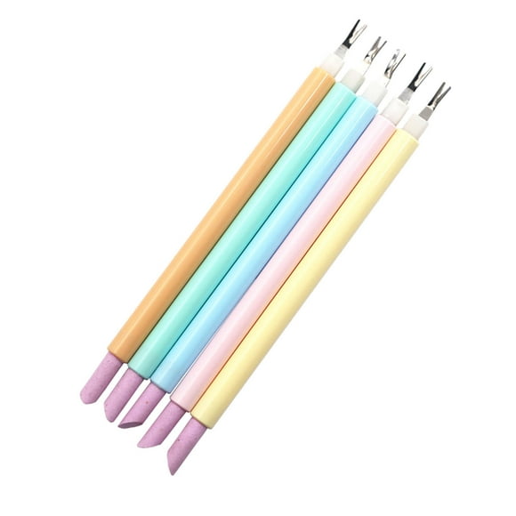 Herramientas para manicura, cuchillo para cutículas, 5 bolígrafos quitacutículas, cortador de cutículas de doble cara, empujador de cutículas con cuchilla, para mujeres y niñas, bolígrafo para manicur