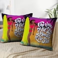 thumbnail image 3 of LALILO Throw Pillow Covers Cartoon Afro Girl Afro Art Beach Bikini Cushion Cover 18" x 18", 2 Pack, 3 of 6