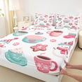 thumbnail image 3 of Castle Fairy Kids Girls Kawaii Snowman 3Pcs Twin Sheet Sets,Happy New Year Twin Fitted Sheet,Xmas Christmas Festival Theme Breathable Flat Sheet,Lightweight Room Decor, 3 of 7