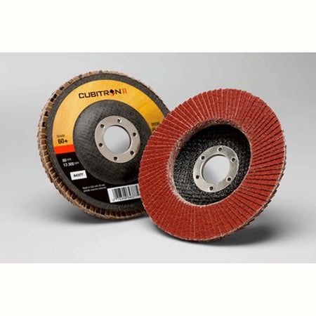 UPC: 0076308643775 | 3M Cubitron II Flap Disc 969F  T27 4-1/2 in x 7/8 in 60+ YF-weight