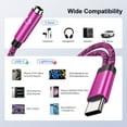thumbnail image 2 of USB C to 3.5mm Headphone Adapter,2-in-1 Type C to Aux Audio Jack with PD 60W Fast Charging Dongle Cable USB C to Aux Adapter Fast Charging Dongle Cable for iPhone 15 Android,Samsung,Pink, 2 of 7