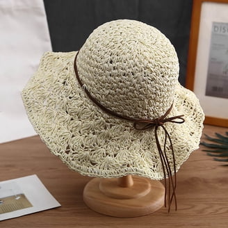 Women\'s Wide Brim Panama Straw Sun Hat Foldable Summer Flat Hats Belt Fedora Women main image 3