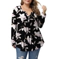 thumbnail image 3 of VERABENDI Women's Plus Size Tops Blouses Long Sleeve Button Up V-neck Tunic Shirts, M-4XL, 3 of 5