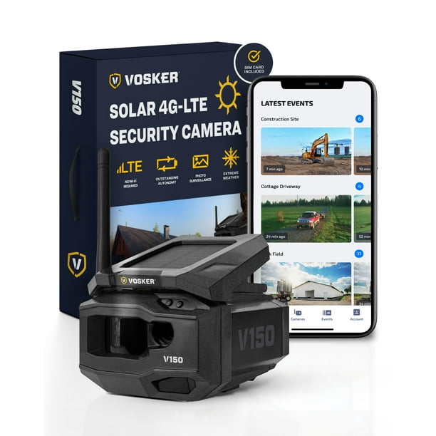 Cámara de seguridad Vosker V150 con energía solar LTE Cellular Photo