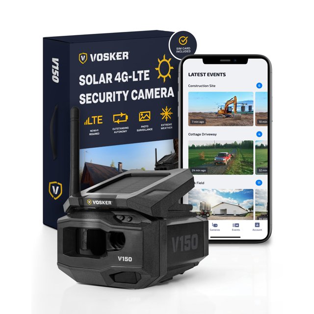 Cámara de seguridad Vosker V150 con energía solar LTE Cellular Photo