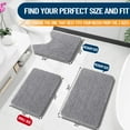 thumbnail image 3 of Buganda Bathroom Rugs 30x20, Quick Dry Machine Washable Chenille Bath Mats with Rubber Backing, Grey, 3 of 9
