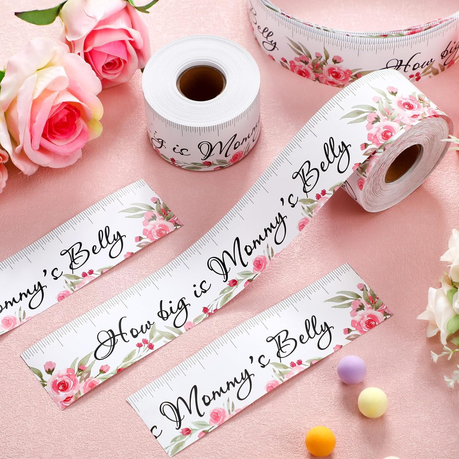 How Big Is Mommy's Belly Baby Shower Guessing Game Baby Shower Games Girl Gifts for Winners Measure Decoration Ideas