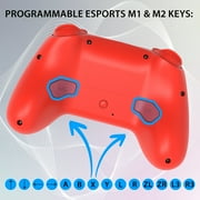 Subsonic – Wireless controller for Switch 2 / Switch 1 and Switch Oled – Wireless gamepad controller with LED, vibrations ant 6 axis gyro - Red