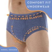 Wearever Mens Incontinence Underwear Open Fly Washable Briefs, Super Absorbency Single Pair