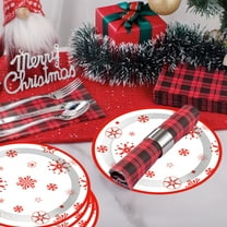 Winter Party Paper Plates Set - Vibrant Seasonal Tableware for Christmas/Birthdays (16pc Durable 22.5cm Dessert & Main Course Plates)