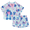 Lilo & Stitch Blue, variant on Girls Short Sleeve Sleep Notch Collar Top and Shorts Pajama Set, 2-Piece, Sizes 4-12
