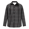 thumbnail image 6 of Mens Long Sleeve Plaid Shirt Button Down Casual Flannel Checkered Top for Work Out Fall Winter Fashion Comfortable Fit Black 2XL, 6 of 7