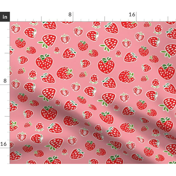 Spoonflower Fabric - Strawberry Pattern Soft Strawberries Fruit Berries Red Food Printed on Jersey Fabric by the Yard - Fashion Apparel Clothing with 4-Way Stretch - Walmart.com