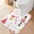thumbnail image 3 of 2 Piece Soft Bathroom Rug Set Cute Pink Christmas Pattern Bath Mat and U-Shaped Toilet Contour Rug (16"x24"+20"x24"), 3 of 4
