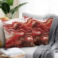 thumbnail image 2 of Abstract Fluid Outdoor Pillow Covers Set of 2 Vintage Gold Red Marble Texture Waterproof Throw Pillow Case Decorative Square Cushion Cover for Patio Couch Garden Balcony, 24"x24", 2 of 9
