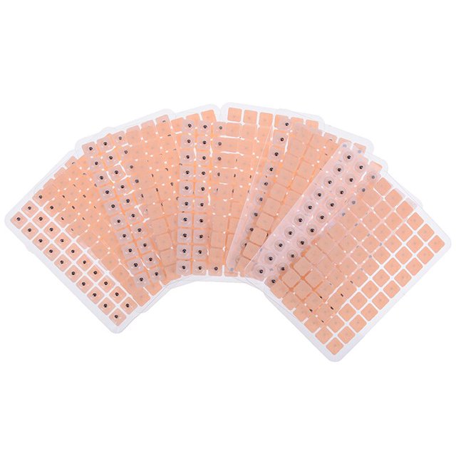 600-100 Uds Auricular auriculoterapia masaje cuidado pegatina acupuntura aguja oreja Vaccaria terapia de relajación parche orejas pegatinas Gao Jinjia LED