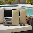 thumbnail image 4 of Beige Outdoor Waterproof Pillow Covers, Modern Abstract Art Farmhouse Striped Decorative Square Throw Pillowcase Sofa Cushion Sham for Patio/Couch/Chair, 26"x26" 2 Pack, 4 of 8