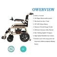 thumbnail image 6 of 33lbs Brushless Motor Light Electric Wheelchair, Ultra Light Electric Wheelchair, 400W Intelligent Brake Power wheelchairs, Folding Electric Wheelchair for Adults, Only 33 lbs, Gold Black, 6 of 9