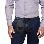 LUXMO Universal Pouch Holster for iPhone 8 7 Plus, Vertical Belt Clip & Loop Carrying Case for iPhone Xs Max/XR (Fit iPhone with Thin Hard Case) - Built-in 2 Card Slots - Removable Metal Hook
