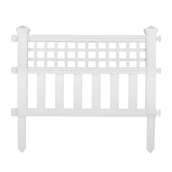 Grand View Decorative Border Fence, White