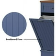thumbnail image 5 of Tolead Kitchen Single Trash Cabinet Tilt Out Free Standing Storage Can with Hideaway Drawer and Countertop, Wood, Blue, 5 of 7