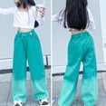 thumbnail image 4 of Odeerbi 5-16 Years Kids Girls Wide Leg Jeans Gradient Denim Pants Spring Casual Cowboy Pants with Pocket, 4 of 5