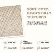 Mary Maxim Bulky Yarn, Weight 5 Chunky Yarn for Crocheting and Knitting - Cottonwood