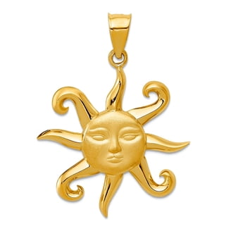 10k Yellow Gold Dove & Cross Faith Charm Pendant - 28.2mm X 12mm, .7 Grams (Chain Not Included)