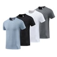 thumbnail image 1 of JDQJBZ T-Shirt d'Entraînement de Gym Athlétique pour Hommes, Séchage Rapide, Col Rond, Manches Courtes, Rayé, Été, Course en Plein Air, 1 of 3