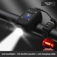 thumbnail image 1 of Kids' Bicycle Safety Set: USB Rechargeable Front Light with Bell, Waterproof Tail Light, Compact & Durable Cycling Gear for Night Riding, Mountain Biking - (Dark Cyan Black), 1 of 6