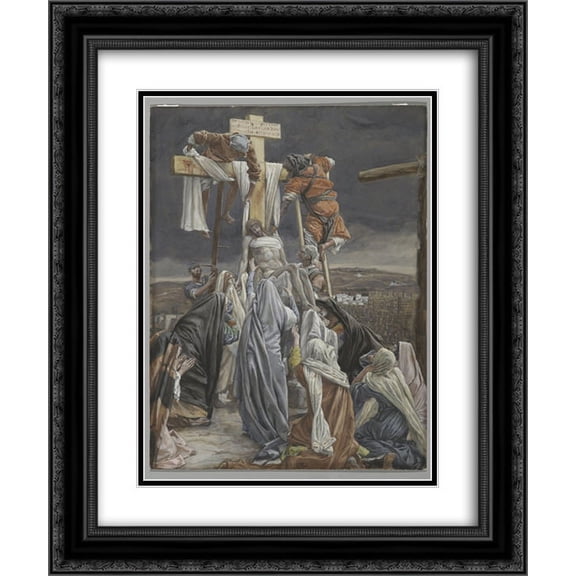 James Tissot 2x Matted 20x24 Black Ornate Framed Art Print 'The Descent from the Cross, illustration for 'The Life of Christ''