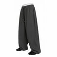 thumbnail image 2 of Guluxicc Gym Pants for Men Elastic Waist Drawstring Yoga Trousers with Pockets Wide-Leg Classic Fit Summer Athletic Pants, 2 of 6