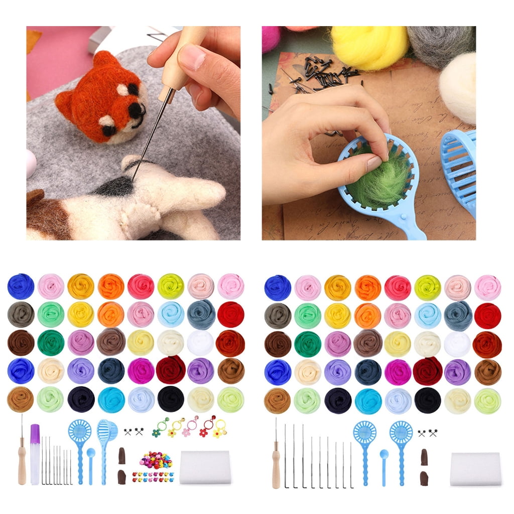 Needle Felting Set with Felting Tool Wool Needle Felting Starter Kits Needle Felting Supplies for Craft Home Decoration