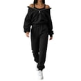 thumbnail image 2 of JOANKDMI Sweatsuits Women 2 piece Outfit Casual Zip Up Hoodie Sweatshirt and Long Jogger Pants Set Oversized Tracksuit Fall Lounge Activewear Streetwear, 2 of 8